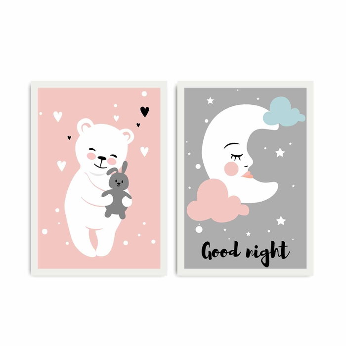 Wallity Juego de 2 Cuadros Decorativos enmarcados en MDF 35 x 50 cm